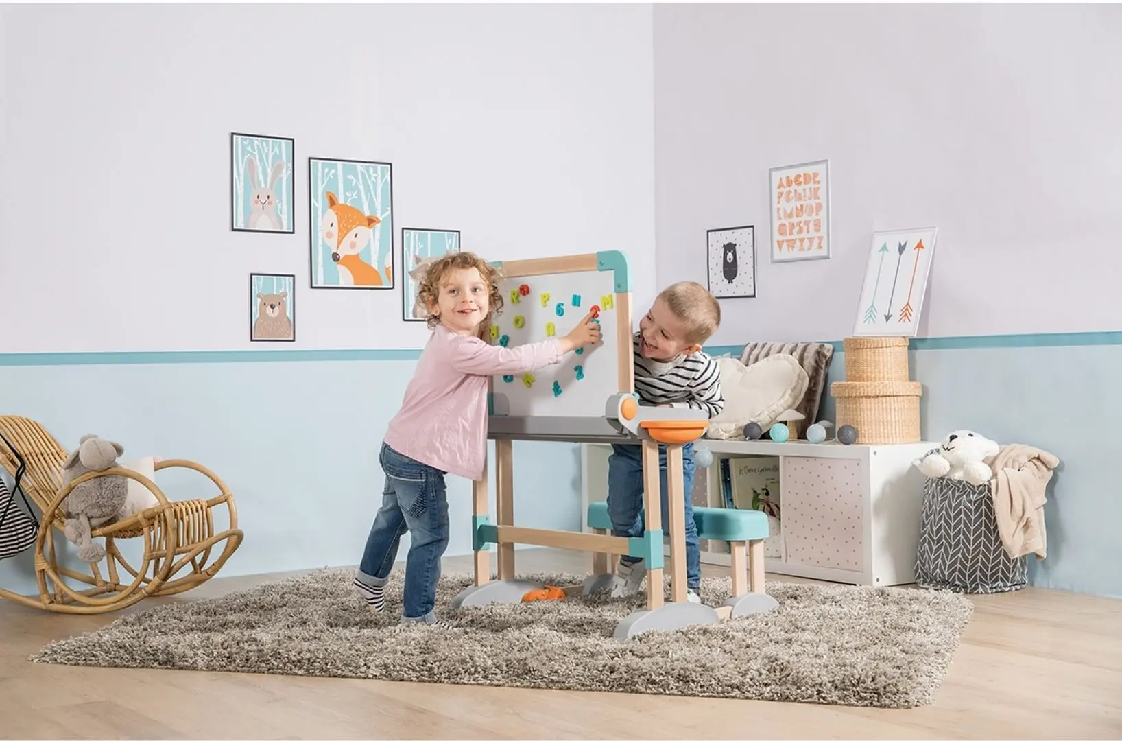 Парта со скамьей Smoby Modulo Space Desk (White/Blue)