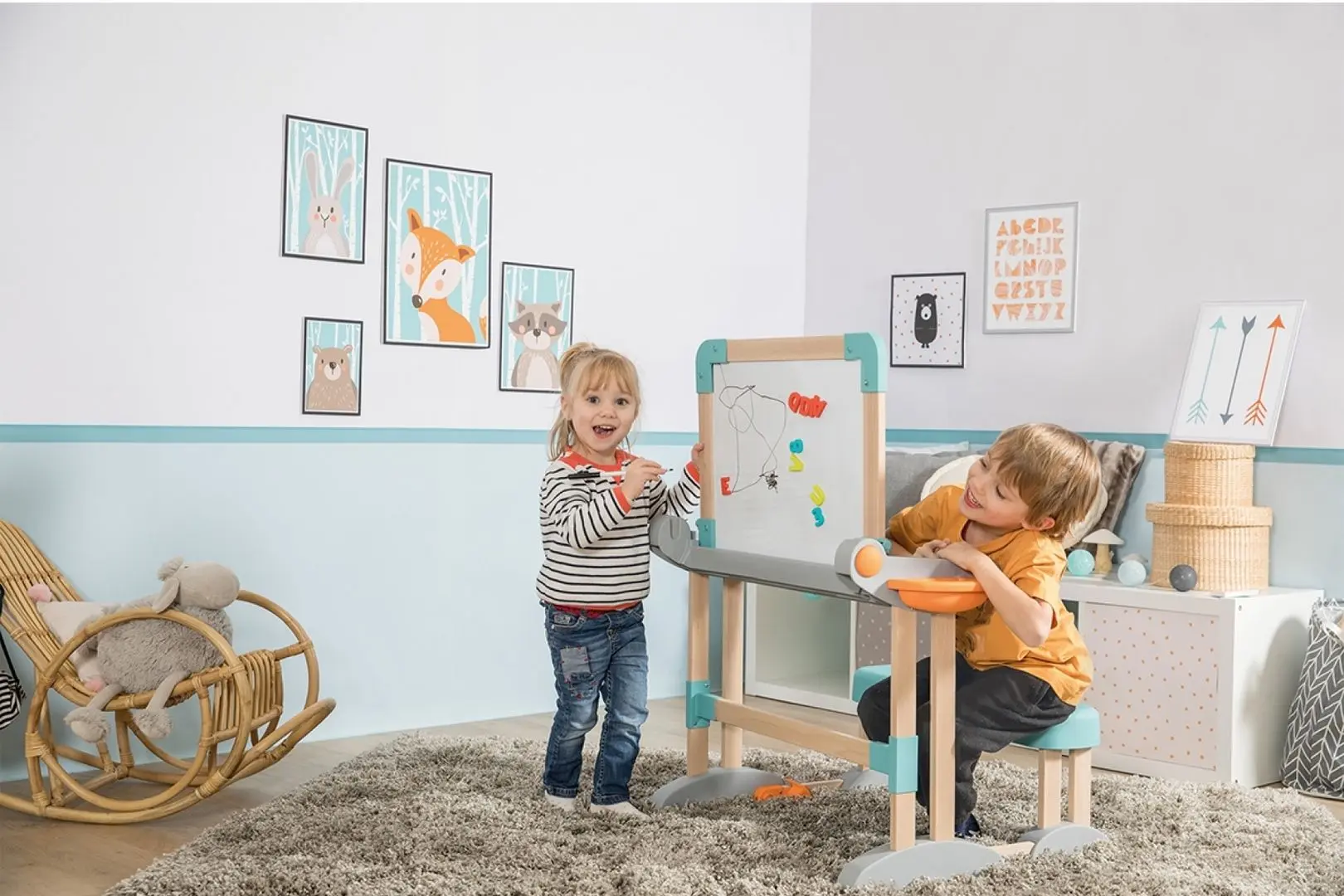 Парта со скамьей Smoby Modulo Space Desk (White/Blue)