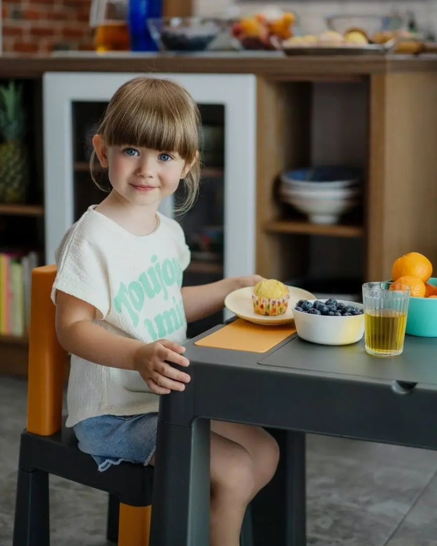 Набор столик+2 стульчика Teggi TI-011-172 Multifun (Graphite/Mustard)