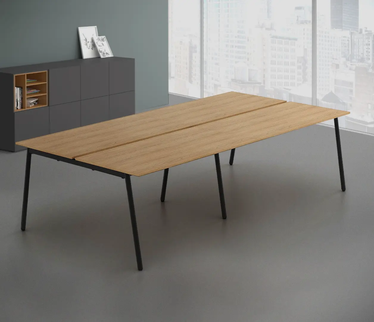 Masa pentru conferinte DP Saga 276x140 (Oak/Black)