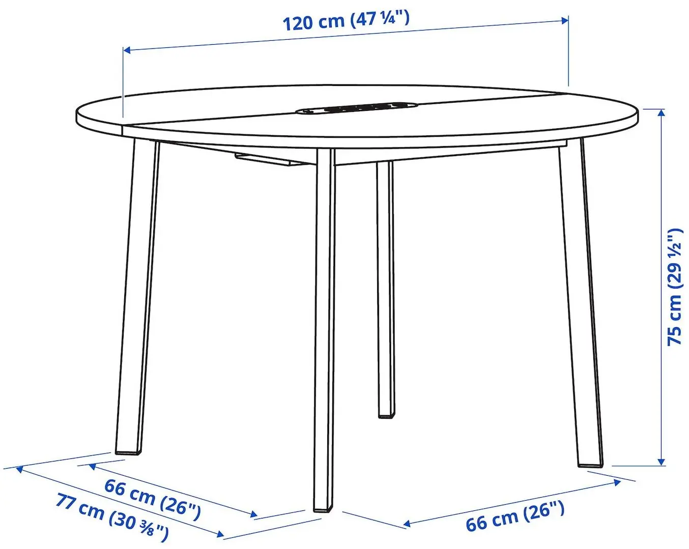 Masa pentru conferinte Ikea Mittzon 120x75 (Alb)