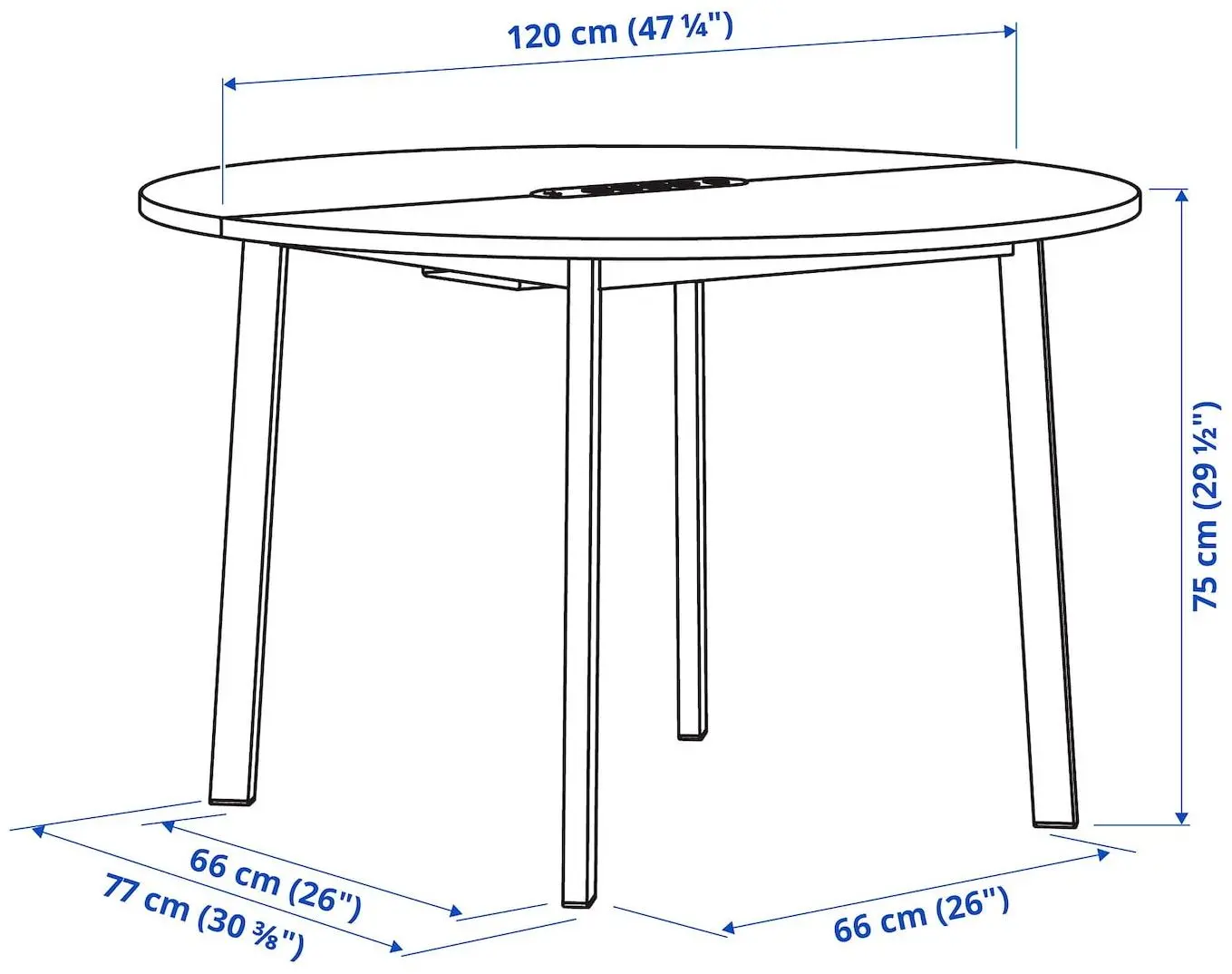 Masa pentru conferinte Ikea Mittzon 120x75 (Furnir Mesteacan/Negru)