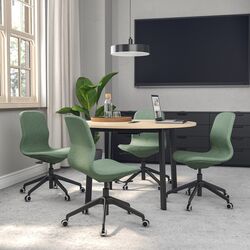 Стол для конференций Ikea Mittzon 120x75 (Березовый шпон/Черный)