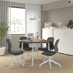 Стол для конференций Ikea Mittzon 120x75 (Орех/Белый)