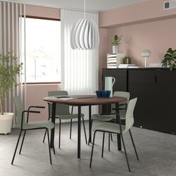 Стол для конференций Ikea Mittzon 120x75 (Ореховый шпон/Черный)