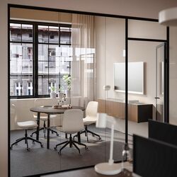 Masa pentru conferinte Ikea Mittzon 120x75 (Furnir Nuc/Negru) Thumb