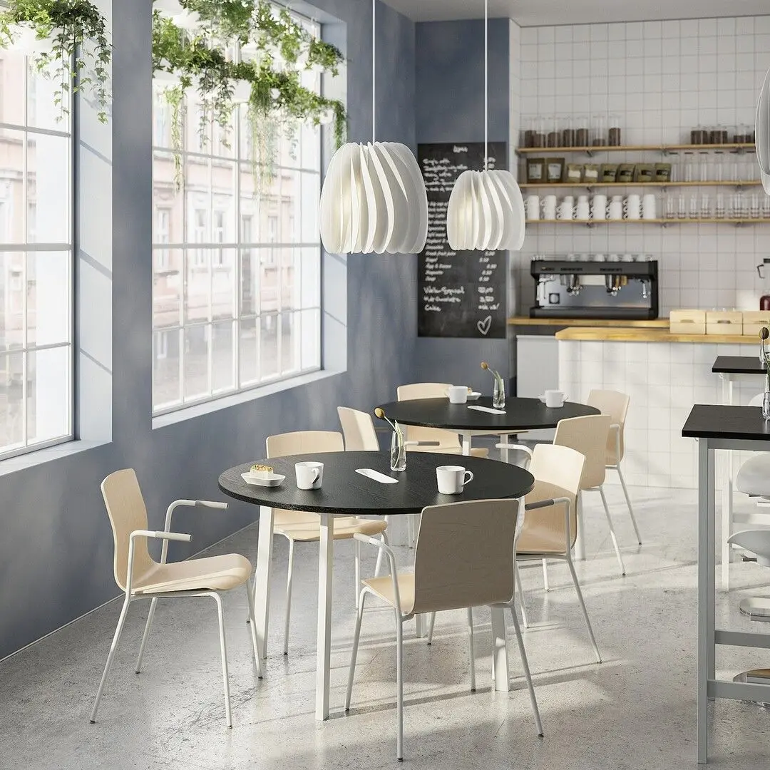 Masa pentru conferinte Ikea Mittzon 120x75 (Furnir Frasin/Vopsit Negru/Alb)