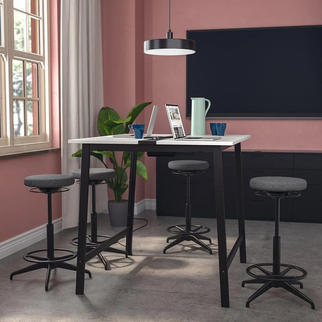 Стол для конференций Ikea Mittzon 140x108x105 (Белый/Черный)