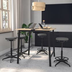 Стол для конференций Ikea Mittzon 140x108x105 (Березовый шпон/Черный)