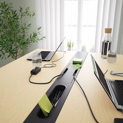 Masa pentru conferinte Ikea Mittzon 140x108x105 (Furnir Mesteacan/Negru) Thumb