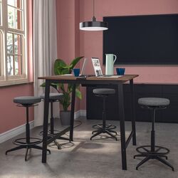 Стол для конференций Ikea Mittzon 140x108x105 (Ореховый шпон/Черный)