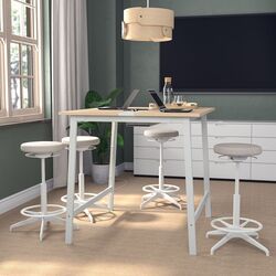 Стол для конференций Ikea Mittzon 140x108x105 (Ясеневый шпон/Белый)