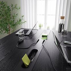 Masa pentru conferinte Ikea Mittzon 140x108x105 (Furnir frasin/Negru vopsit/Negru) Thumb