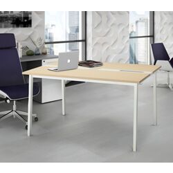 Стол для конференций Ikea Mittzon 140x108x75 (Березовый шпон/Белый)