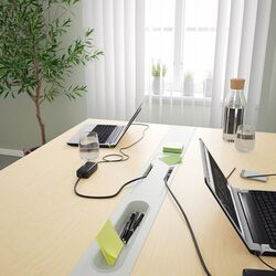 Стол для конференций Ikea Mittzon 140x108x75 (Березовый шпон/Белый) Thumb