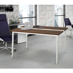 Стол для конференций Ikea Mittzon 140x108x75 (Ореховый шпон/Белый)