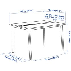 Masa pentru conferinte Ikea Mittzon 140x108x75 (Furnir nuc/Negru) Thumb