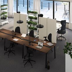 Masa pentru conferinte Ikea Mittzon 140x108x75 (Furnir nuc/Negru) Thumb