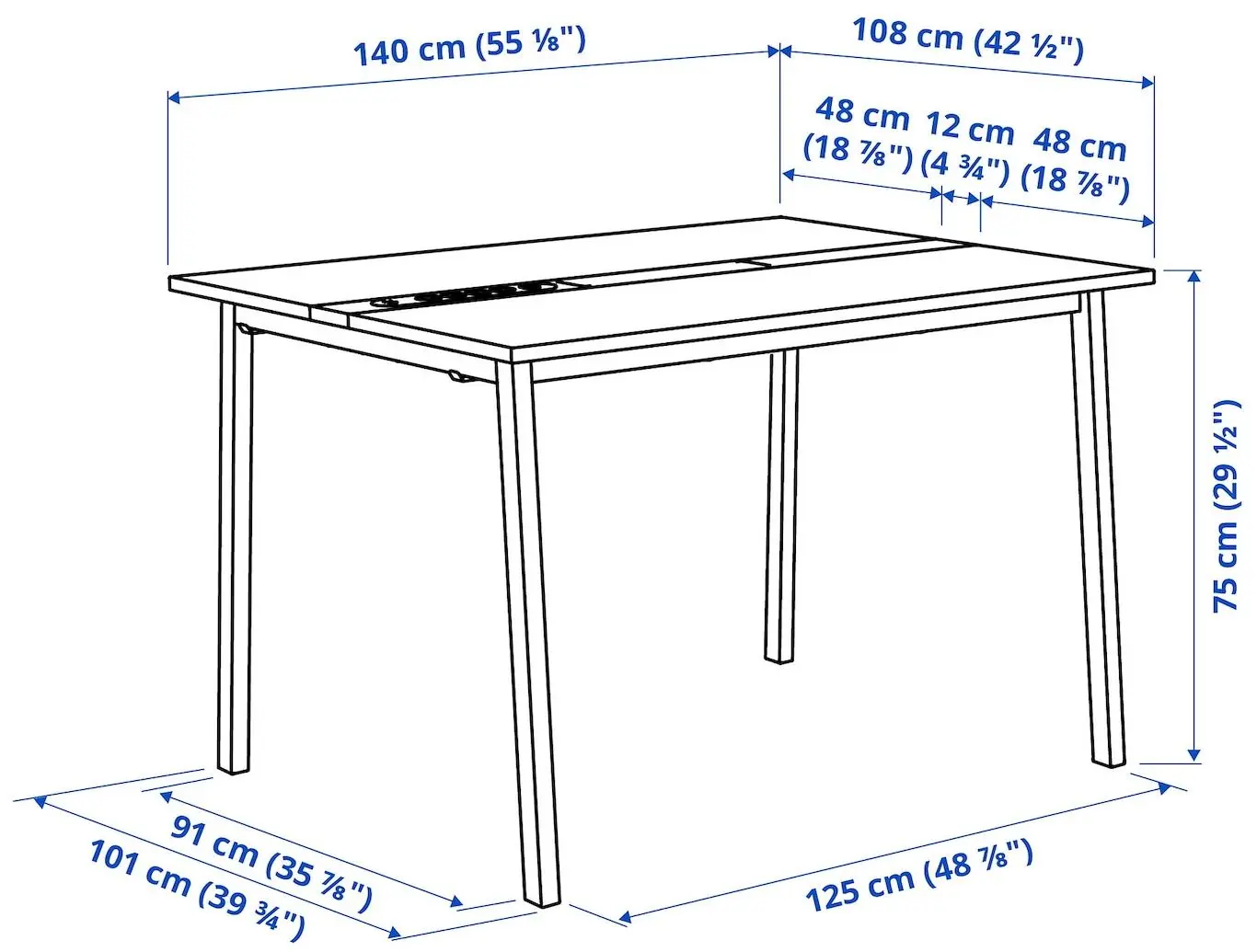 Стол для конференций Ikea Mittzon 140x108x75 (Ясеневый шпон/Черный) - 2