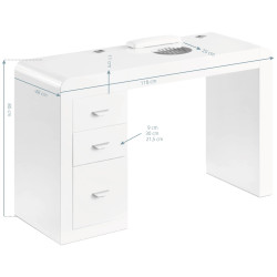 Masa manichiură cu aspirator Activeshop 312 132081 Right (White) Thumb