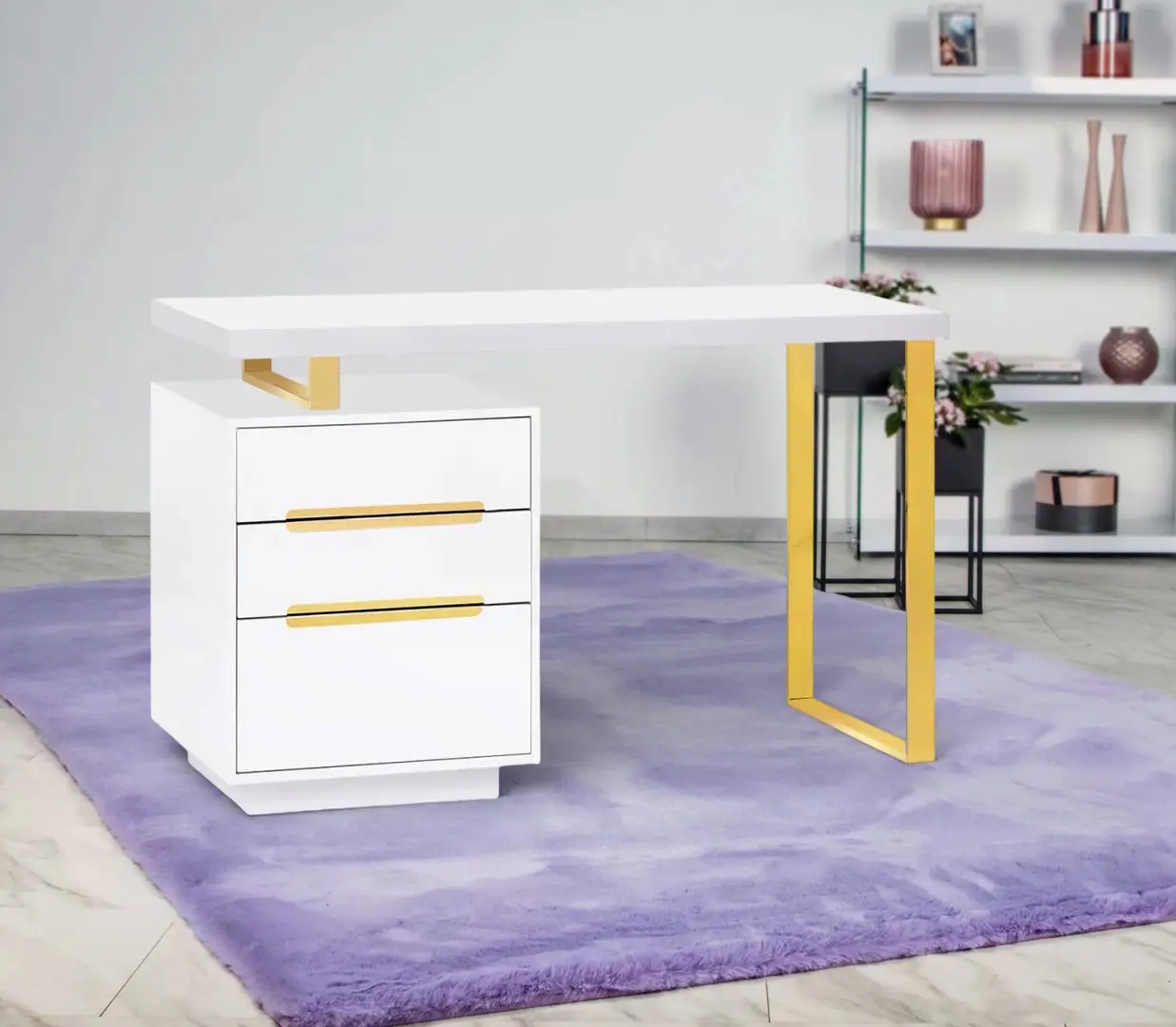 Masa de manichiura Activeshop 3311G 146657 (Gold/White)