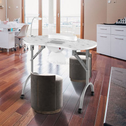 Masa de manichiura pliabila Costway HB87880DE-WH (White/Grey)