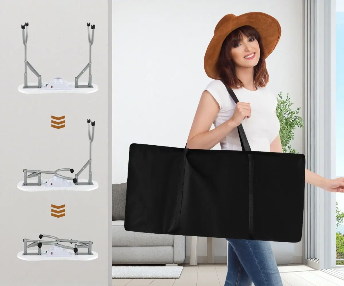 Masa de manichiura pliabila Costway HB87880DE-WH (White/Grey) - 5