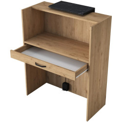 Birou de receptie Mirage Meble MA101 2925 (Walnut/Black Marble) Thumb