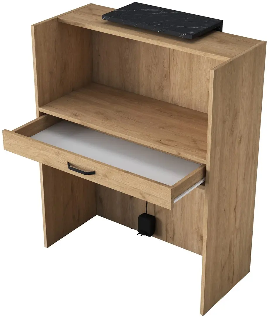 Birou de receptie Mirage Meble MA101 2925 (Walnut/Black Marble) - 3