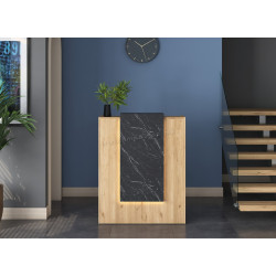 Birou de receptie Mirage Meble MA101 2925 (Walnut/Black Marble)