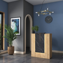 Birou de receptie Mirage Meble MA101 2925 (Walnut/Black Marble) Thumb
