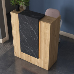 Birou de receptie Mirage Meble MA101 2925 (Walnut/Black Marble) Thumb
