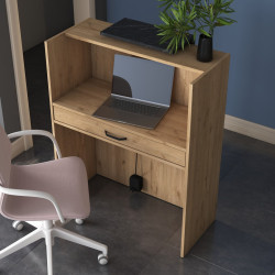 Birou de receptie Mirage Meble MA101 2925 (Walnut/Black Marble) Thumb