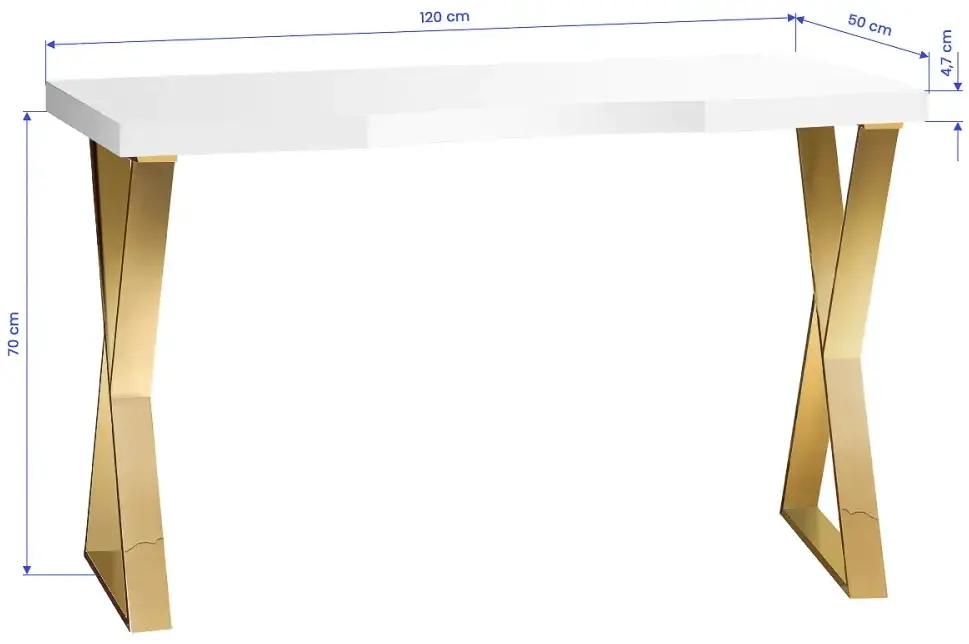 Стол маникюрный Momo 04-GL 151035 (White/Gold)