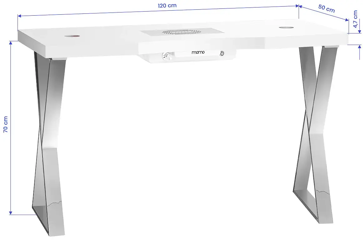 Стол маникюрный с вытяжкой Momo 04-SL 151039 (White/Chrome)