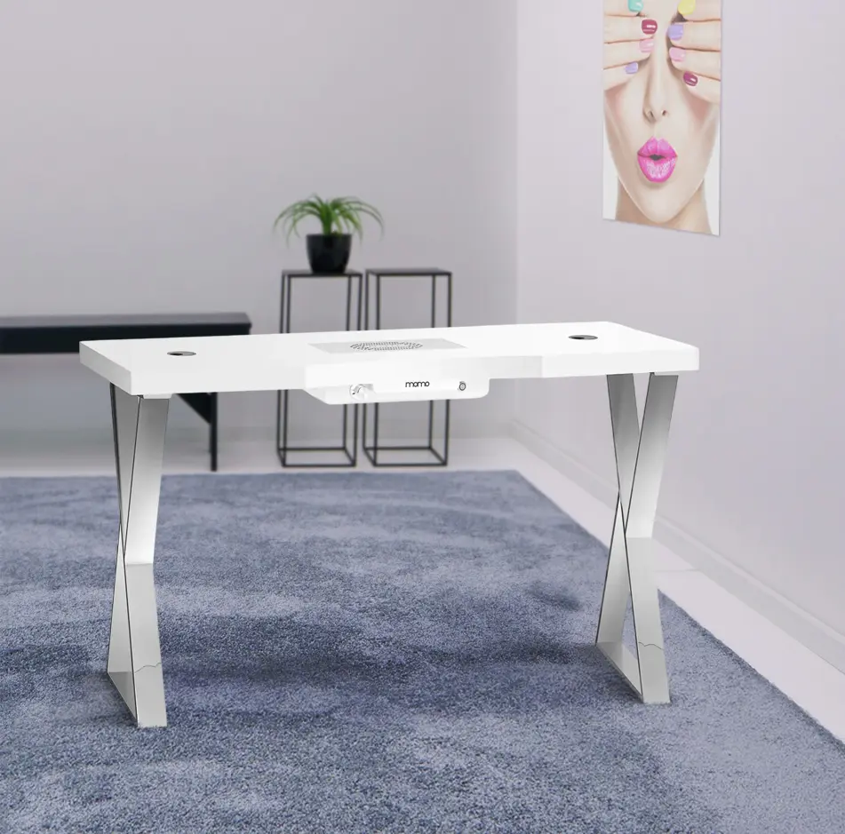 Стол маникюрный с вытяжкой Momo 04-SL 151039 (White/Chrome)