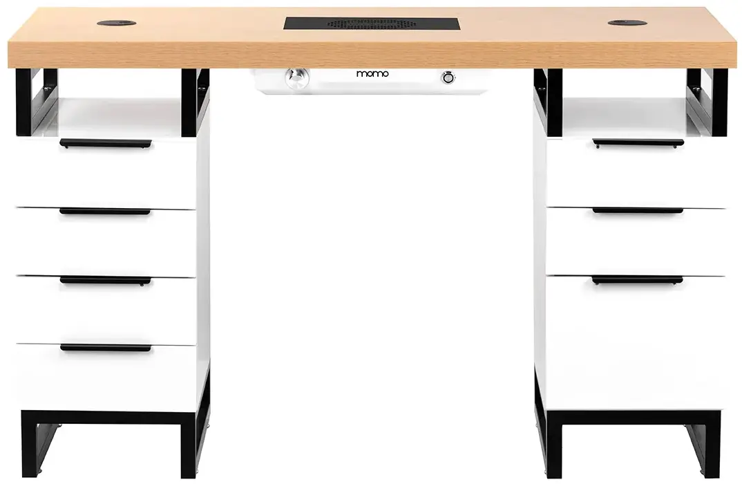 Стол маникюрный с вытяжкой Momo L02 151029 (Natural/White/Black) - 18