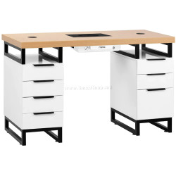 Стол маникюрный с вытяжкой Momo L02 151029 (Natural/White/Black)