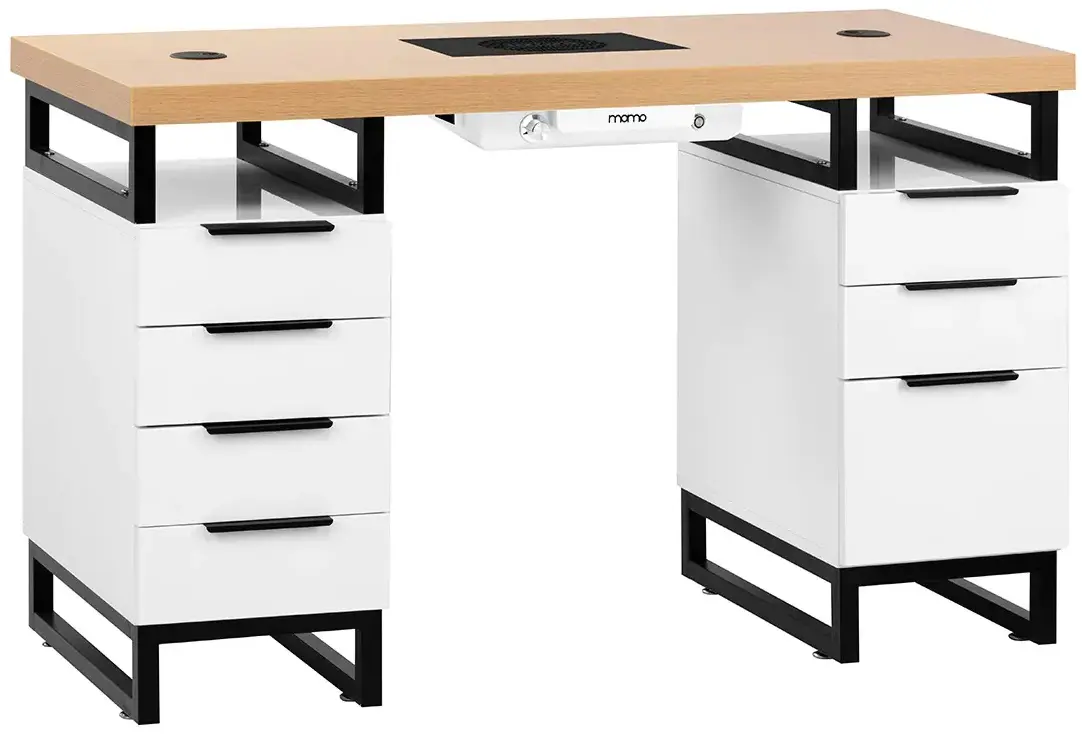 Стол маникюрный с вытяжкой Momo L02 151029 (Natural/White/Black)