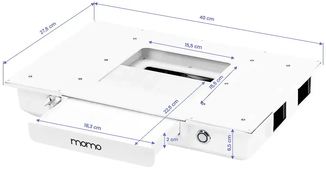 Стол маникюрный с вытяжкой Momo L03 151032 (White/Chrome) - 3
