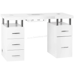 Стол маникюрный с вытяжкой Momo L03 151032 (White/Chrome)