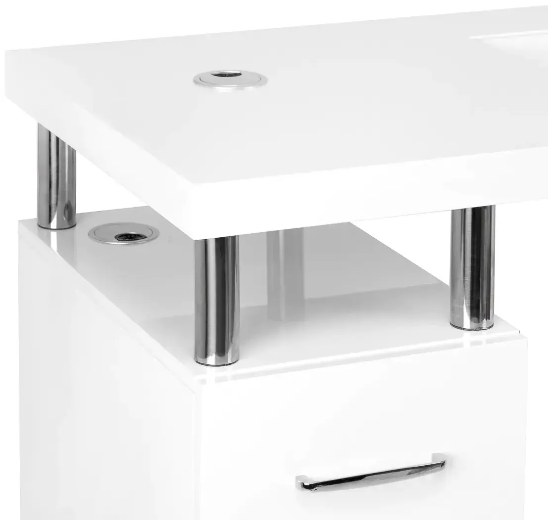Стол маникюрный с вытяжкой Momo L03 151032 (White/Chrome) - 17