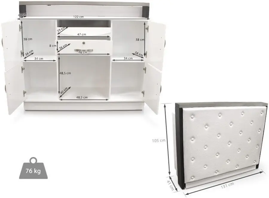 Birou de receptie Quirumed 359-HKT451 (White/Grey) - 5
