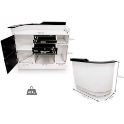 Стол-ресепшн Quirumed 359-HKT453 (White/Black) Thumb