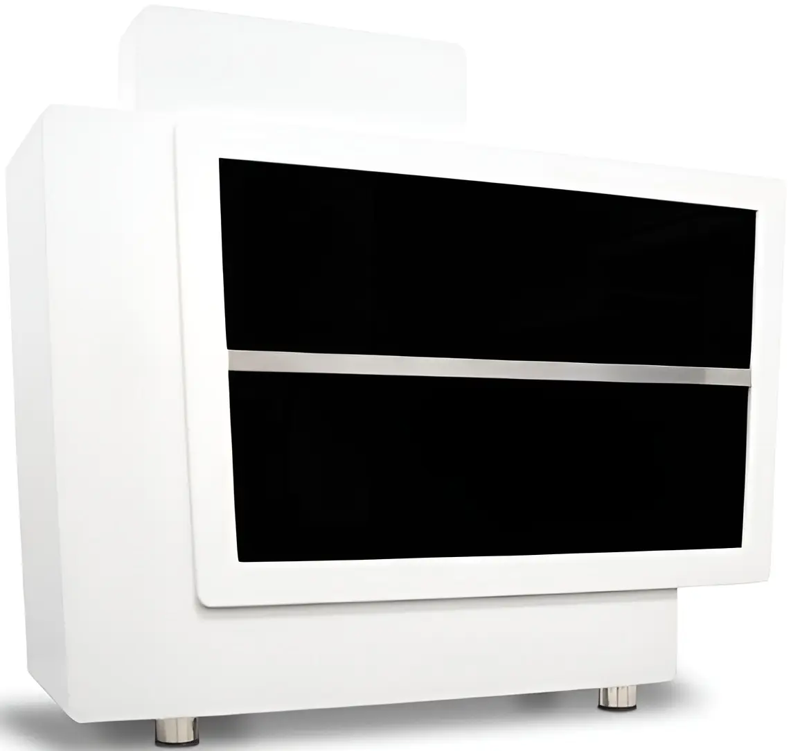 Birou de receptie Quirumed 359-HKT454 (White/Black) - 2