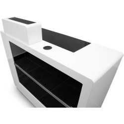 Birou de receptie Quirumed 359-HKT454 (White/Black) Thumb