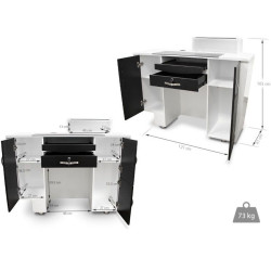 Birou de receptie Quirumed 359-HKT454 (White/Black) Thumb