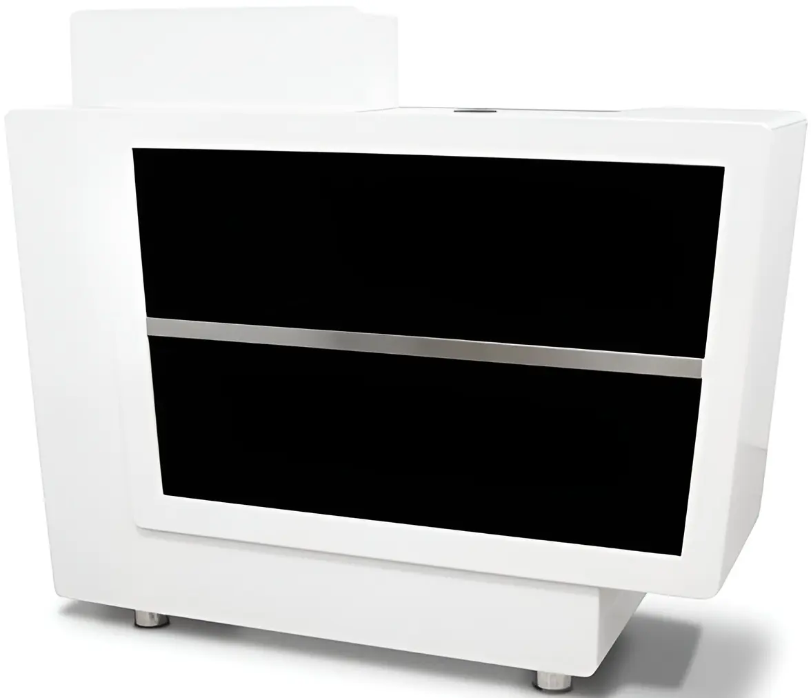 Birou de receptie Quirumed 359-HKT454 (White/Black)