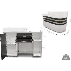 Birou de receptie Quirumed 359-HKT457 (White/Black/Silver) Thumb