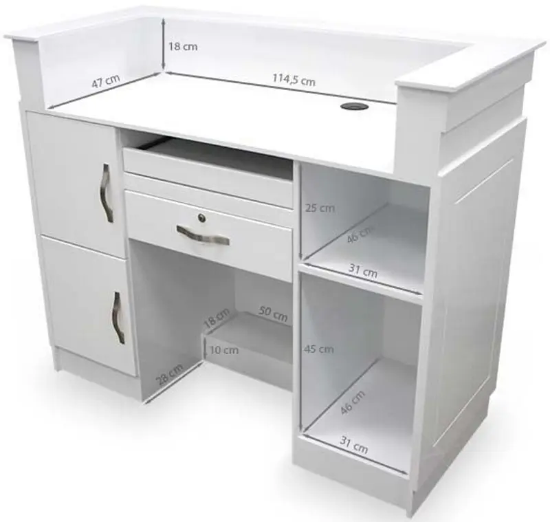 Birou de receptie Quirumed 359-HKT466D (White) - 3